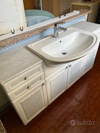 Mobiletto bagno con specchio e armadietto set unic