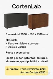 Fioriere in acciaio corten