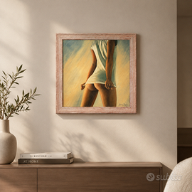Dipinto vintage firmato Kathy Bakas – Figura femmi