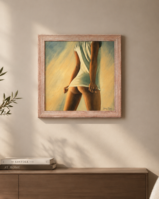 Dipinto vintage firmato Kathy Bakas – Figura femmi
