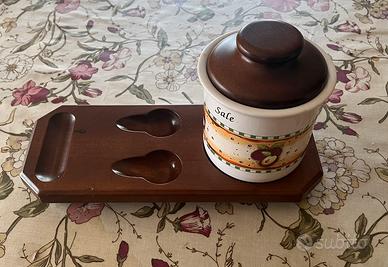 Portapipe in legno con contenitore tabacco