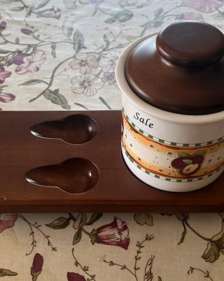 Portapipe in legno con contenitore tabacco