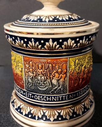 Humidor/vaso tabacco vintage Marzi & Remy maiolica