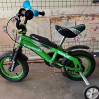 Bici Bimbo Kawasaki 12" Verde - Stile Moto/BMX
