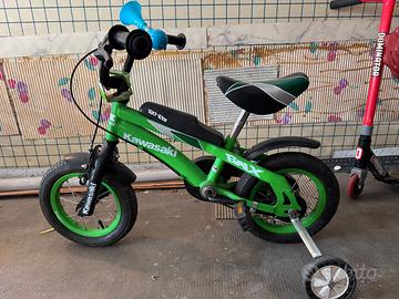 Bici Bimbo Kawasaki 12" Verde - Stile Moto/BMX