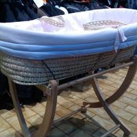 CULLA PER NEONATI CESTA PICCI CON PORTA CESTA rosa