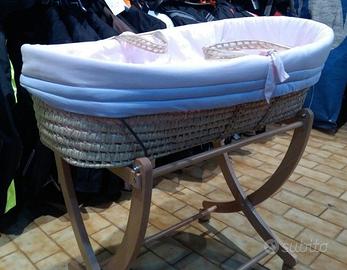 CULLA PER NEONATI CESTA PICCI CON PORTA CESTA rosa