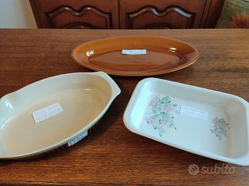 3 teglie da forno in terracotta 