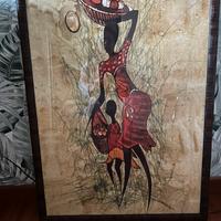 Quadro etnico con cornice in legno