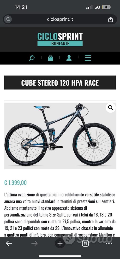 MTB Cube Stereo 120 HPA Biciclette In vendita a Roma