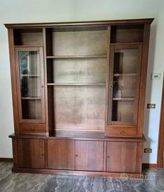 Mobile Soggiorno/ Libreria in legno con Vetrina