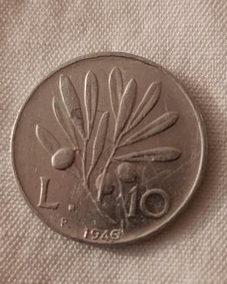 RARA - Lire 10 del 1946 (condizioni MB) 