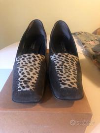 Scarpe marroni camoscio leopardate CELIN PREMIER