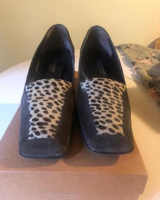 Scarpe marroni camoscio leopardate CELIN PREMIER