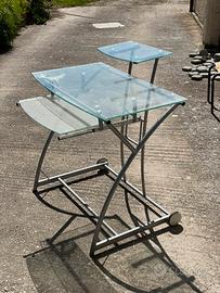 Tavolino di vetro per computer