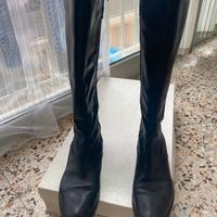 Stivali donna neri n. 39 in pelle e cuoio