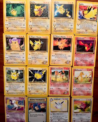 Lotto carte pokemon vintage pikachu