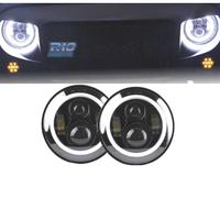 FARI PER JEEP WRANGLER 96-18 ANGEL EYES LED NERO