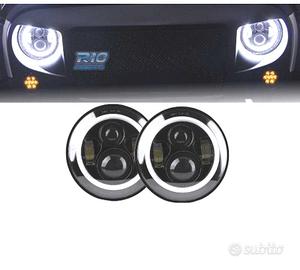 FARI PER JEEP WRANGLER 96-18 ANGEL EYES LED NERO