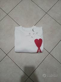 Maglione Ami Bianco Nuovo Mai utilizzato