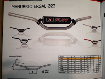 Manubrio Ergal d 22 con traversino