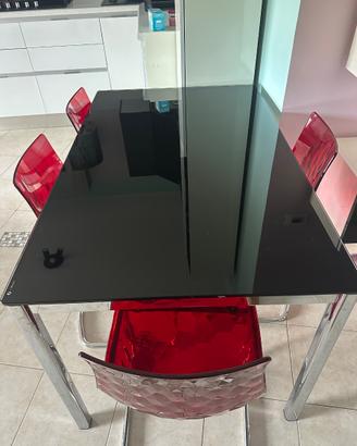 Set di 4 sedie Calligaris ICE rosse