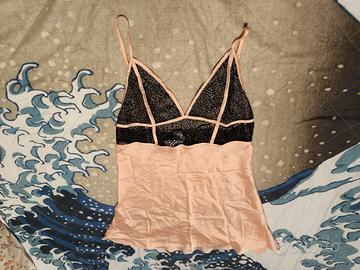 Camicia da Notte Yamamay Rosa con Pizzo Nero