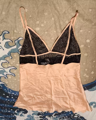 Camicia da Notte Yamamay Rosa con Pizzo Nero