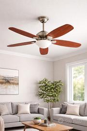 lampadario con pale per ventilazione 