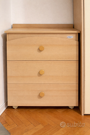 Cassettiera fasciatoio Ruggeri 3 cassetti su ruote