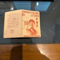 GIOVENTÙ ITALIANA DI PARTI TESSERA IL GIOVANE 1940