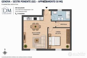 Sestri Ponente bilocale luminoso e arredato