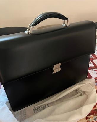 Borsa 24 ore Montblanc in pelle nera - originale