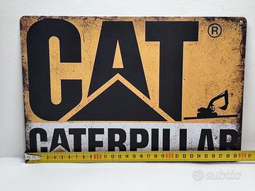 Targa Metallo Vintage Caterpillar 30x20cm