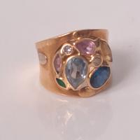 Anello oro 750 18kt vintage 6 grammi! Con pietre 