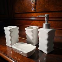 Set accessori bagno ceramica bianca design moderno