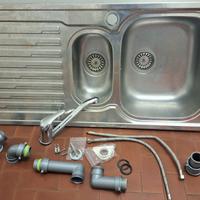 Lavabo cucina una vasca e mezza + rubinetto