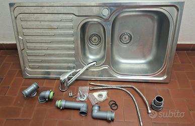 Lavabo cucina una vasca e mezza + rubinetto