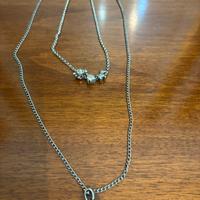 2 collane in metallo argentato- set nascita