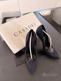 Scarpe Casadei Blade tg 36 in Denim Blu