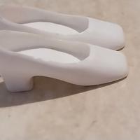 white square toe heels scarpe Barbie bianche