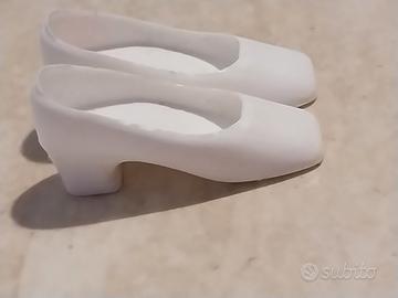 white square toe heels scarpe Barbie bianche