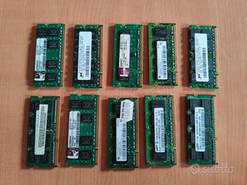 RAM SO-DIMM DDR2/3 512mb / 1GB / 2GB (10 banchi)