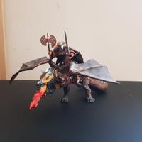 schleich drago con cavaliere in resina