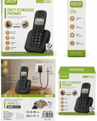 Telefono Cordless DECT Green Lyca GL70281 Nero Nuo