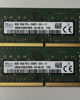 RAM laptop DDR4 SODIMM 2x8 GB 2400MHz - TOT 16GB