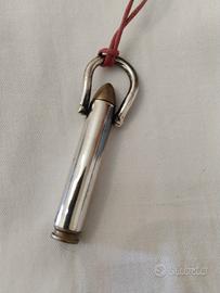 ciondolo proiettile in ottone e ottone argentato