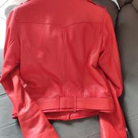 Giubbotto pelle  corallo donna
