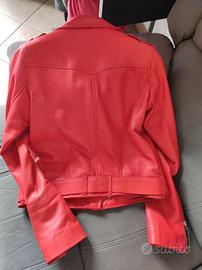 Giubbotto pelle  corallo donna