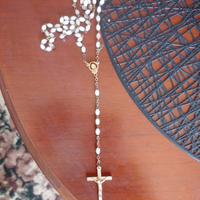 Rosario antico con grani in madreperla corcifisso